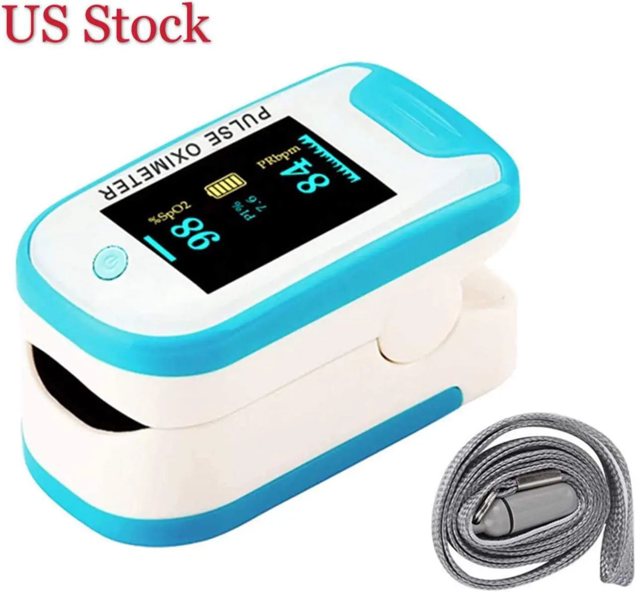Main image of Fingertip Pulse Oximeter, Blood Oxygen Meter, Oxygen Meter Portable Digital Blood Oxygen Pulse Sensor Meter with Alarm and Pulse Rate Monitor for Adults and Children