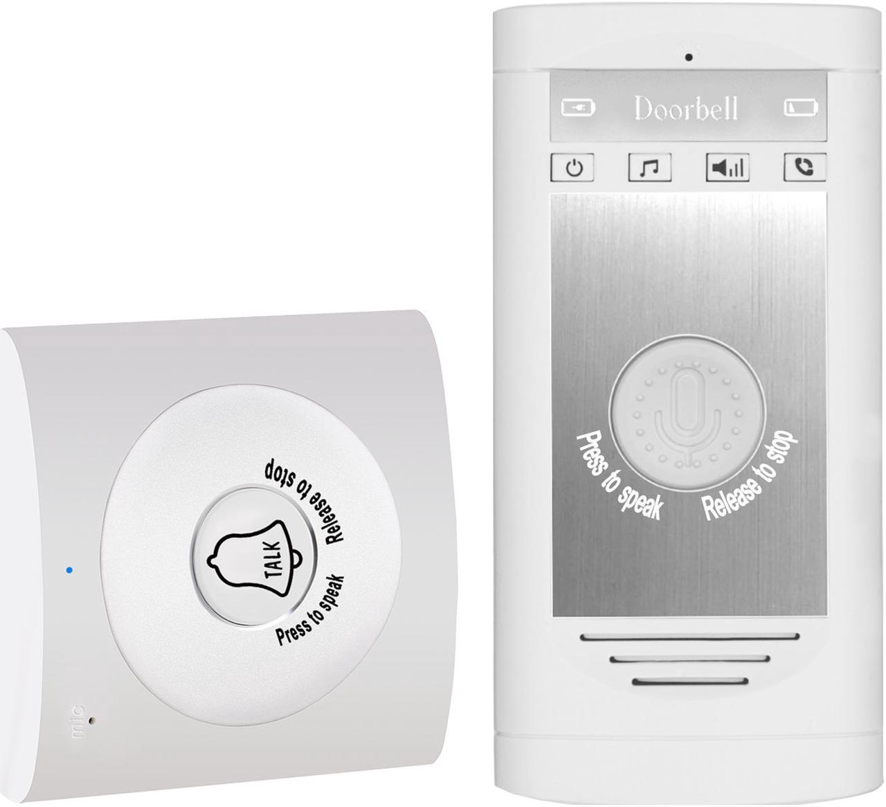 Alt view image 4 of 6 - Wireless Intercom Doorbell, Two Way Voice Talk,  Long Range for Home, Office, Portable Wireless Doorbell with Two Receivers and One Transmitter, Black Model: H7A Napok