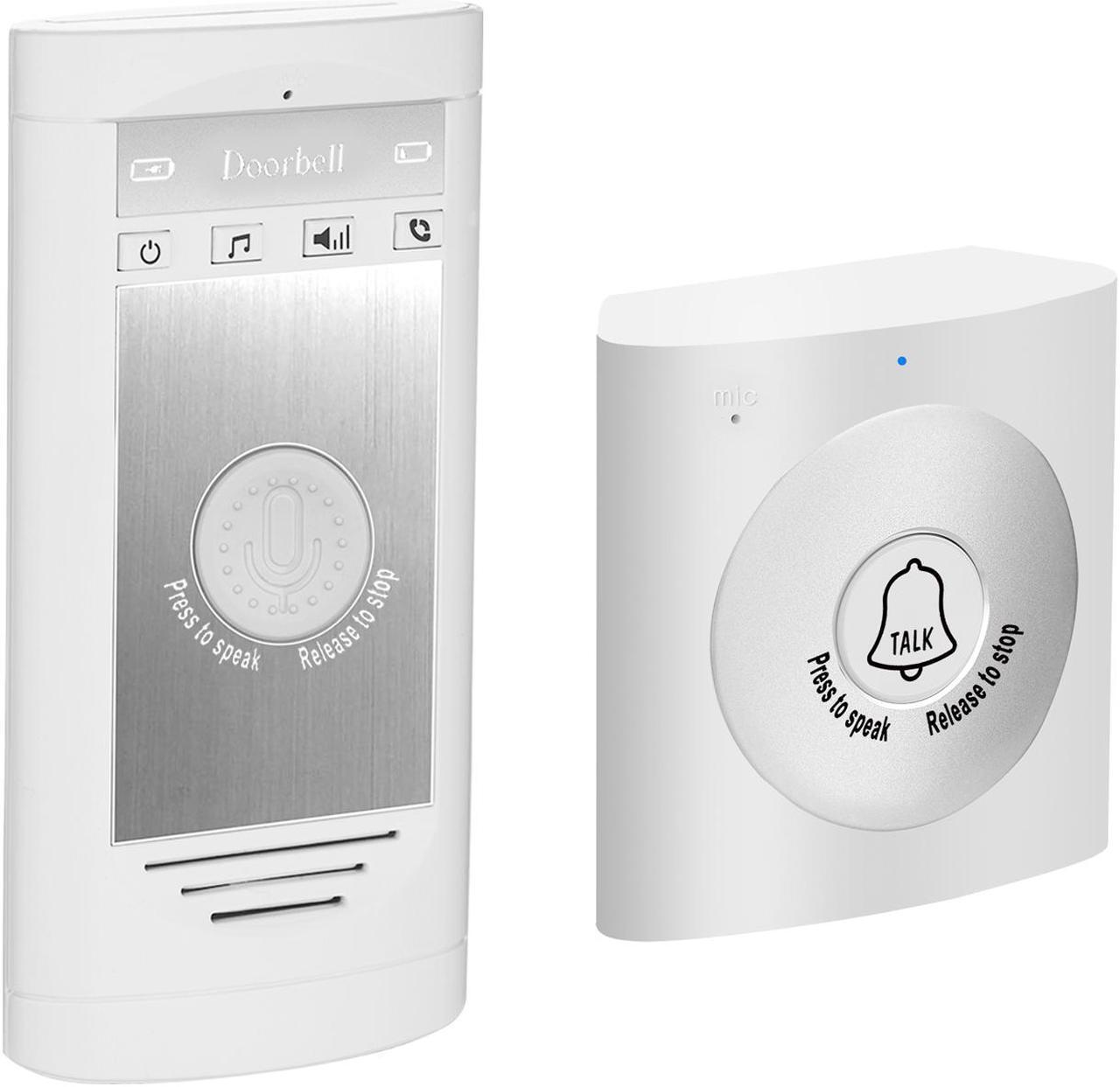 Alt view image 3 of 6 - Wireless Intercom Doorbell, Two Way Voice Talk,  Long Range for Home, Office, Portable Wireless Doorbell with Two Receivers and One Transmitter, Black Model: H7A Napok