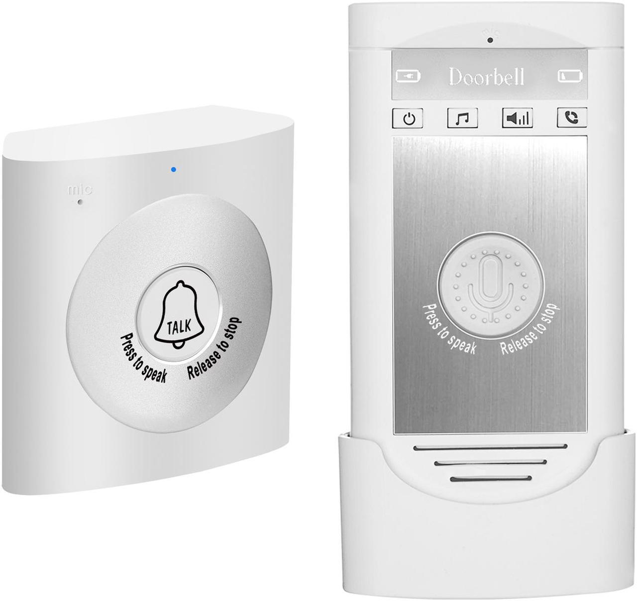 Alt view image 2 of 6 - Wireless Intercom Doorbell, Two Way Voice Talk,  Long Range for Home, Office, Portable Wireless Doorbell with Two Receivers and One Transmitter, Black Model: H7A Napok