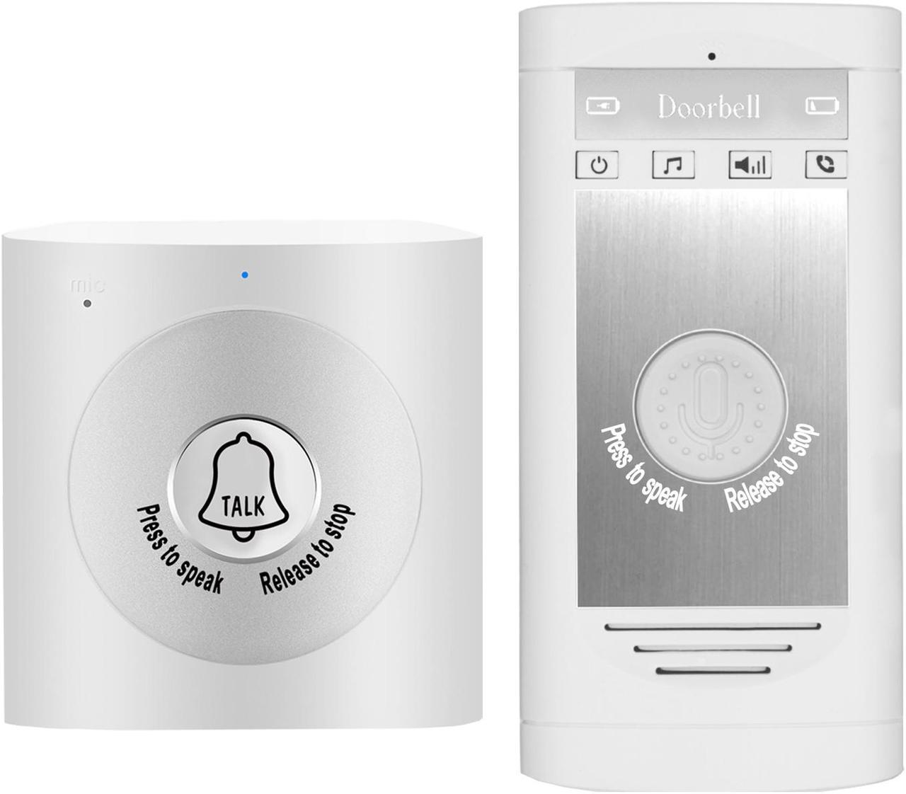 Main image of Wireless Intercom Doorbell, Two Way Voice Talk,  Long Range for Home, Office, Portable Wireless Doorbell with Two Receivers and One Transmitter, Black Model: H7A Napok
