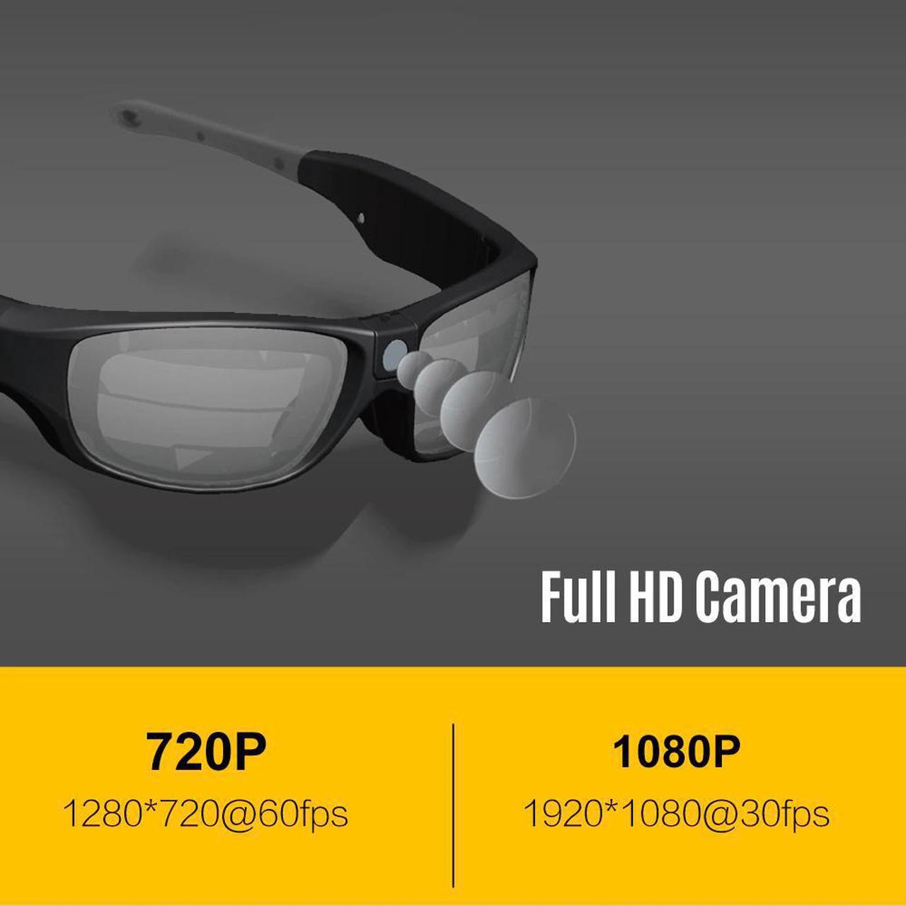 IP55 Waterproof Smart Video Recording Sunglasses 1080P FHD Outdoor Sports Action Camera with Safety Lenses Sport Design