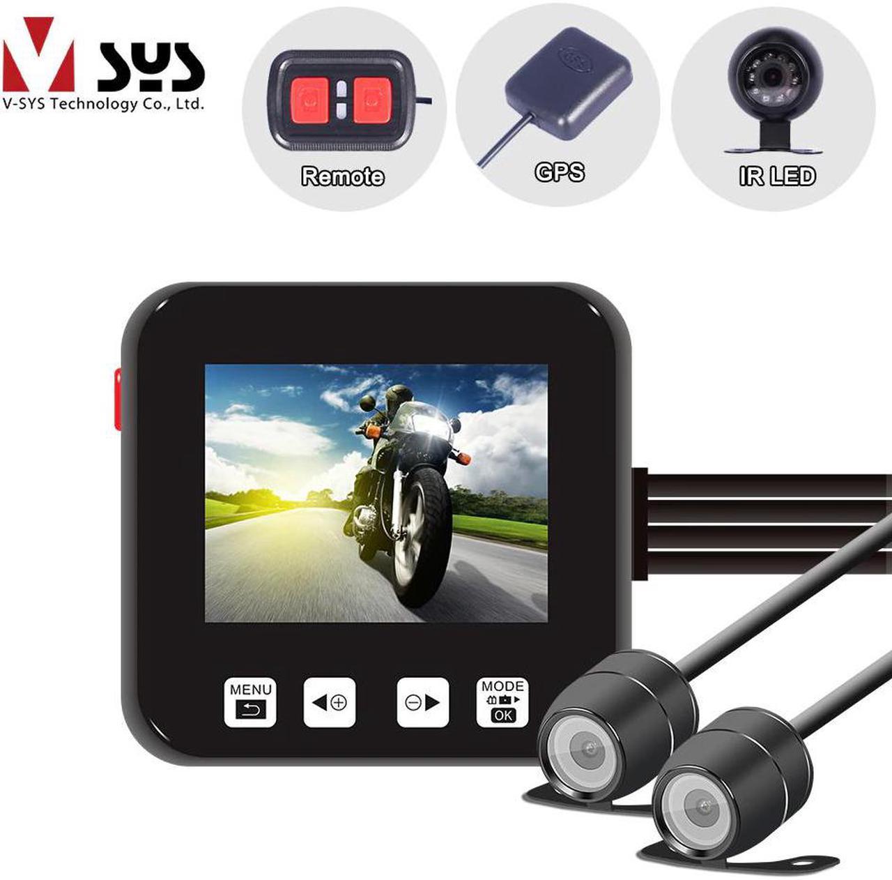 V C6 Dual Motorcycle Action Camera Recorder DVR Front and Rear View Waterproof Motorcycle Dash Cam Black Night Vision Box