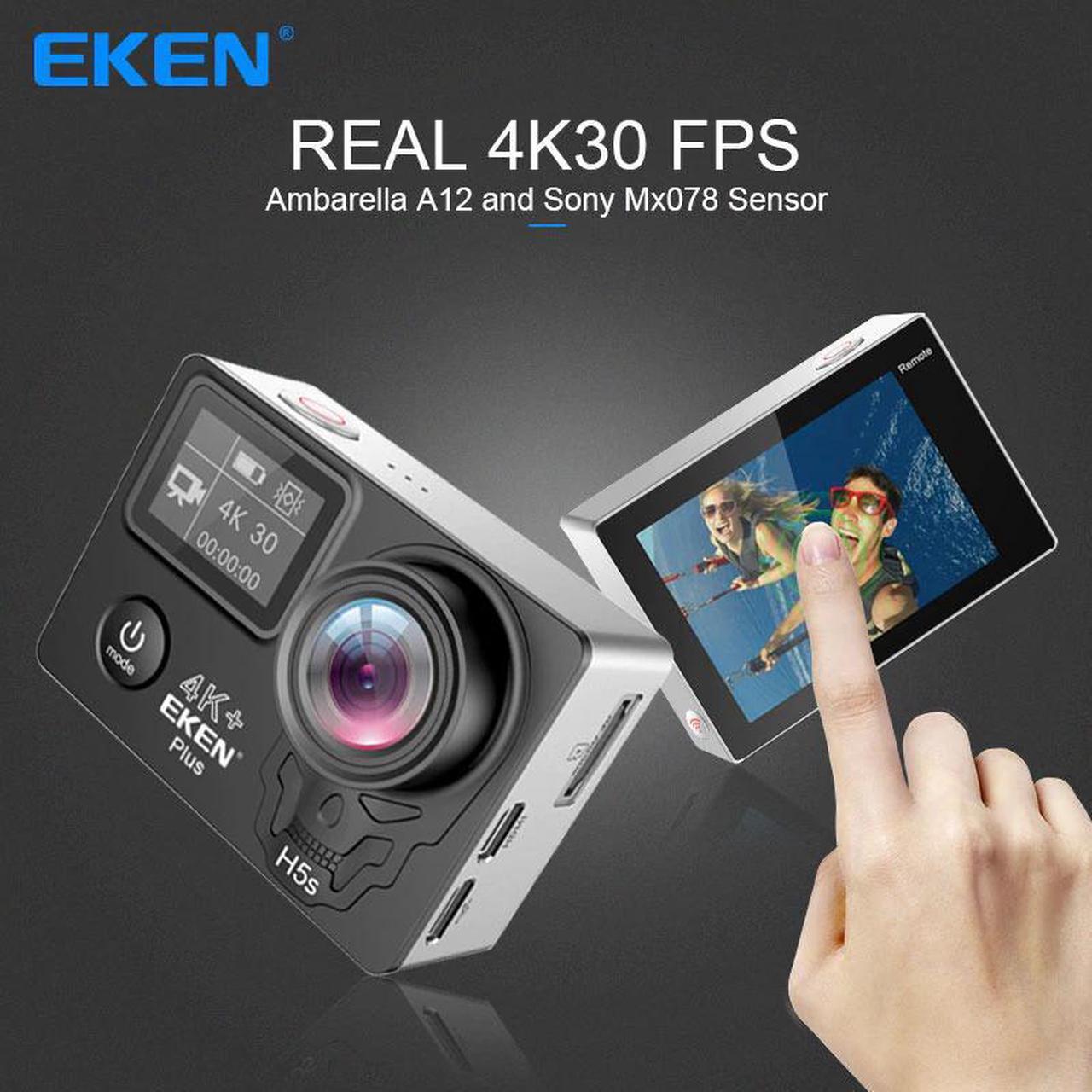 H5S Plus Action Camera HD 4K 30FPS with Ambarella A12 chip inside 30m waterproof 2.0' touch Screen EIS go sport camera pro