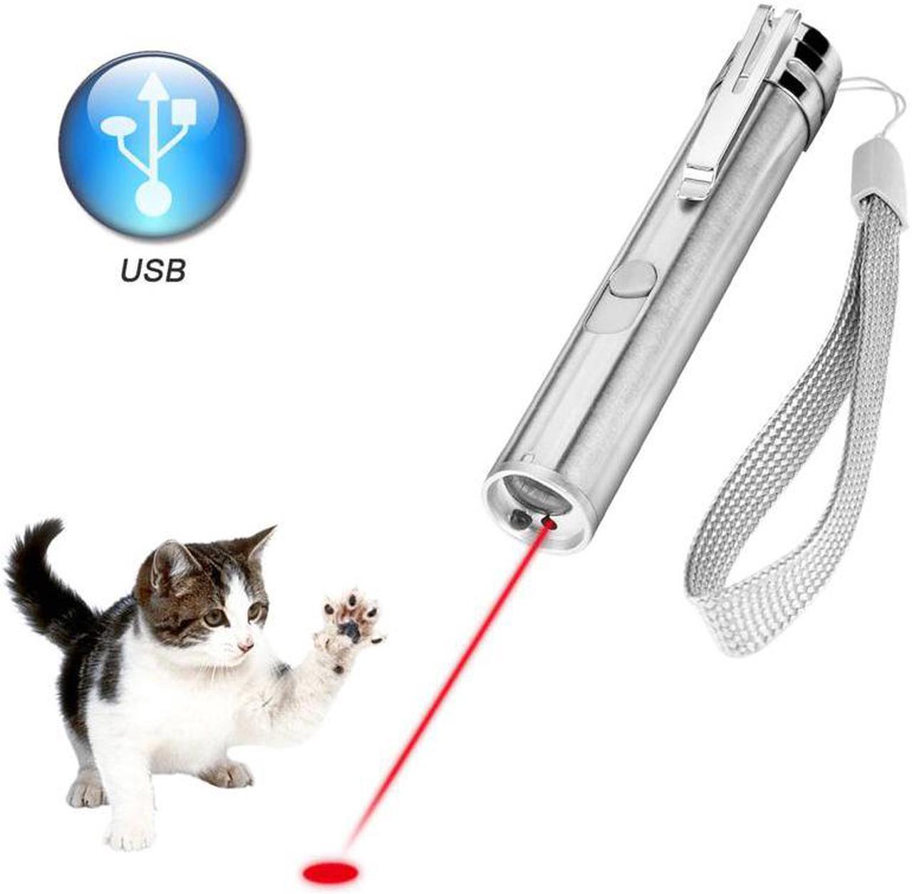 3 In 1 Laser Pointer LED Flashlight For Cats Pet Training Tool USB Rechargeable UV Flashlamp LED Flash Light Mini Lanterna Lamp