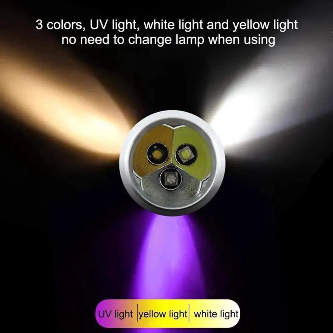 Alt view image 4 of 5 - Jade Identification Torch 3 IN 1 LEDs Light Sources Portable Dedicated UV Flashlight Ultraviolet  Gemstones Jewelry amber Money