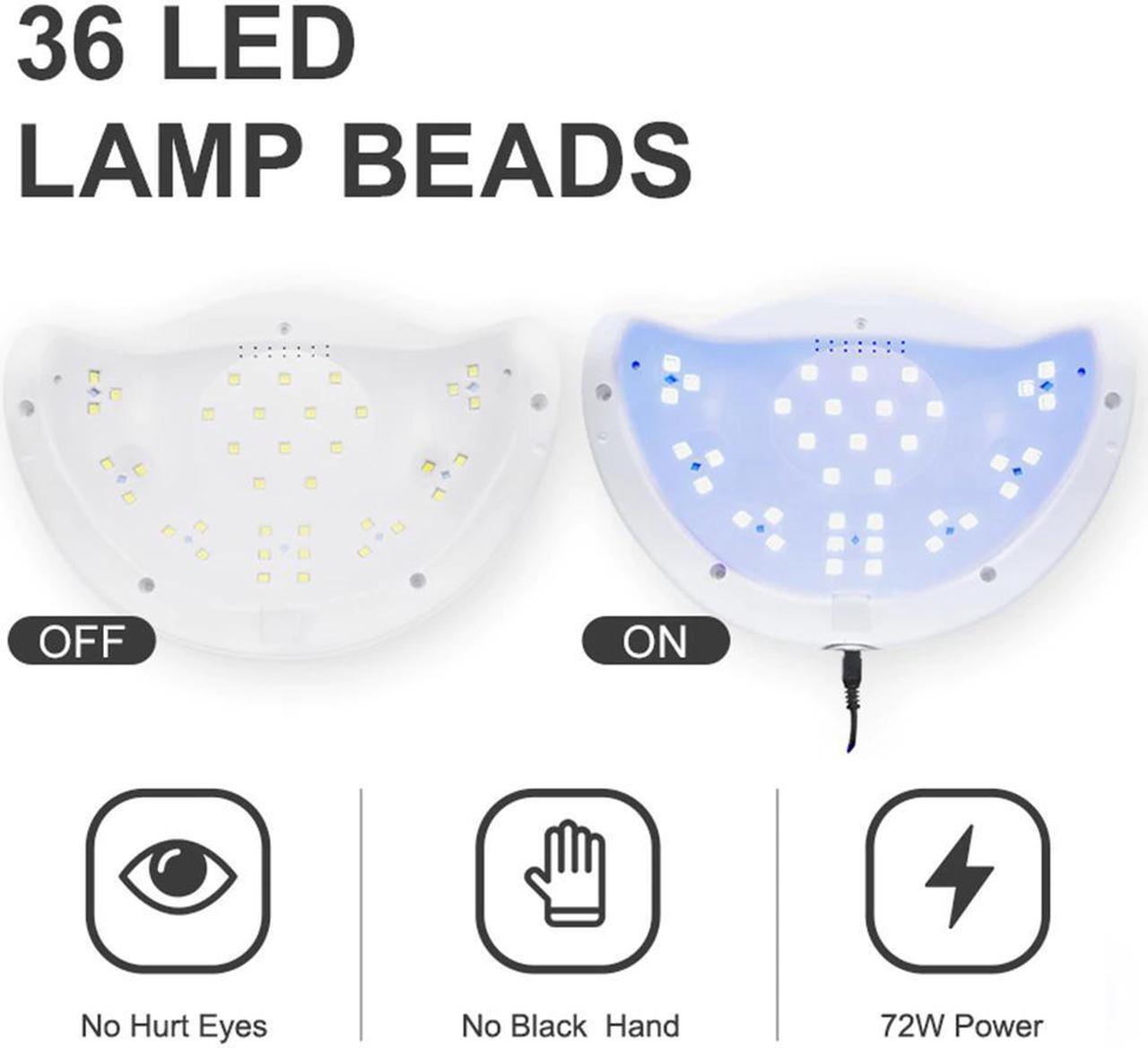Alt view image 2 of 5 - 72W SUN5 Pro UV Lamp LED Nail Lamp Nail Dryer For All Gels Polish Sun Light Infrared Sensing 10/30/60s Timer Smart For Manicure