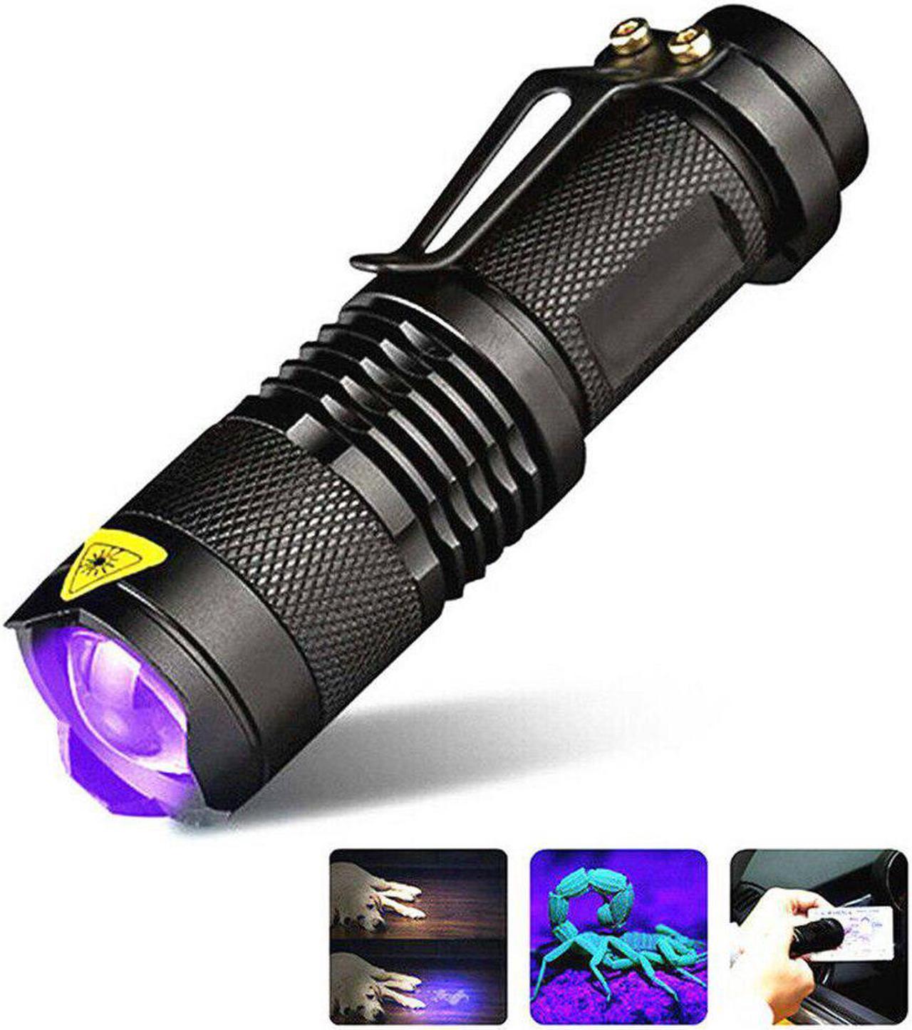 365 395nm high power Mini UV Led Flashlight Fluorescent Black light Ultraviolet flash Lamp light Torches Safety UV Detection