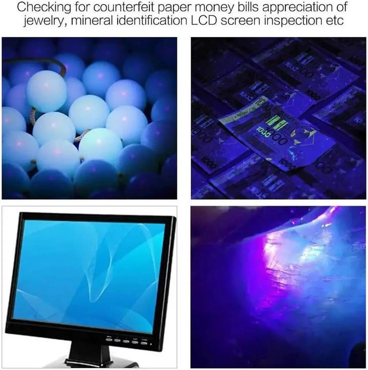 Alt view image 5 of 5 - Jade Identification Torch 3 IN 1 LEDs Light Sources Portable Dedicated UV Flashlight Ultraviolet  Gemstones Jewelry amber Money
