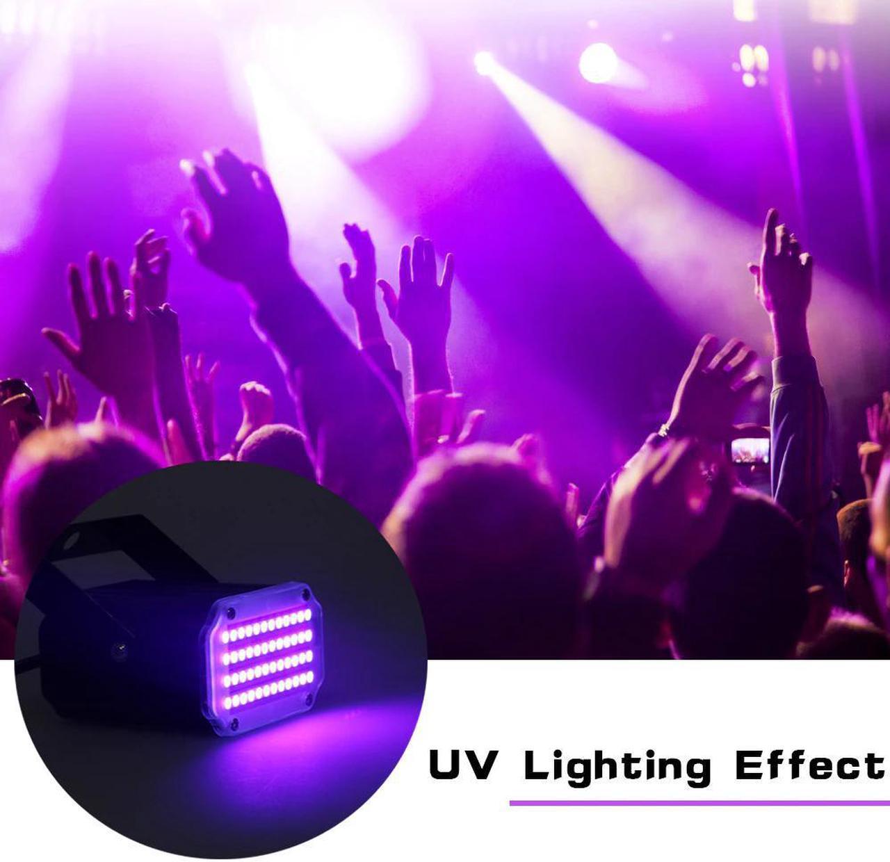 Mini Le isco Light 48 LE RGB UV White Strobe Light Music Soun Activate Flash Stage Light Christmas ecorations For Home