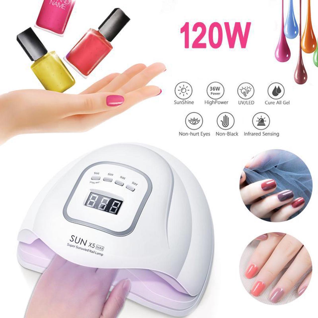 X5 Max 120W UV LED Lamp Nail Dryer Phototherapy Machine Nail Tools 30s/60s/99s Three-stop Timing Smart Sensor Nails Dryer