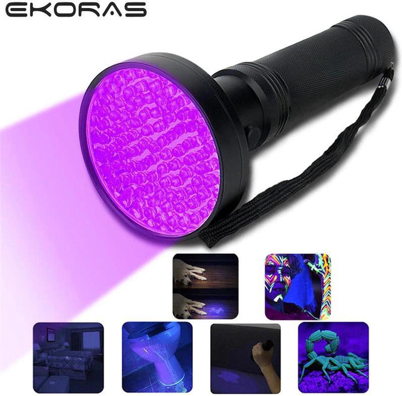 UV Flashlights 100 LEDs Handheld Powerful Ultraviolet Black Light Scorpion Pet Dog and Cat Urine Stain Detector