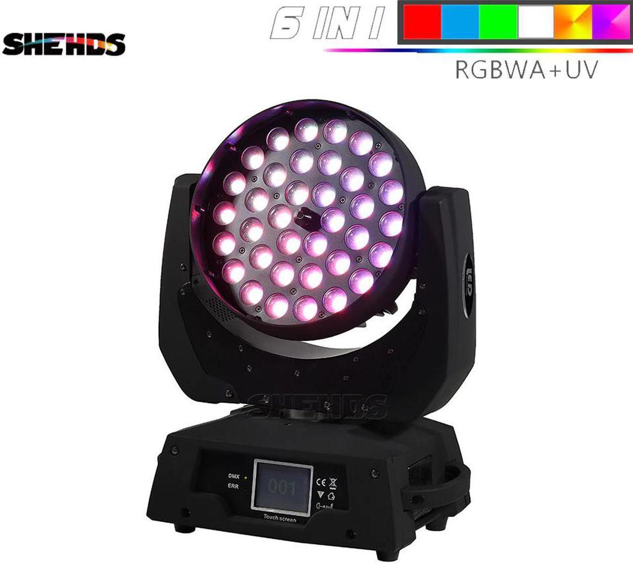 Quality Touch Screen 36x18W RGBWA UV 6in1 LED Zoom Moving Head Wash Light Projector Perfect For DJ Disco Party And Nightclub