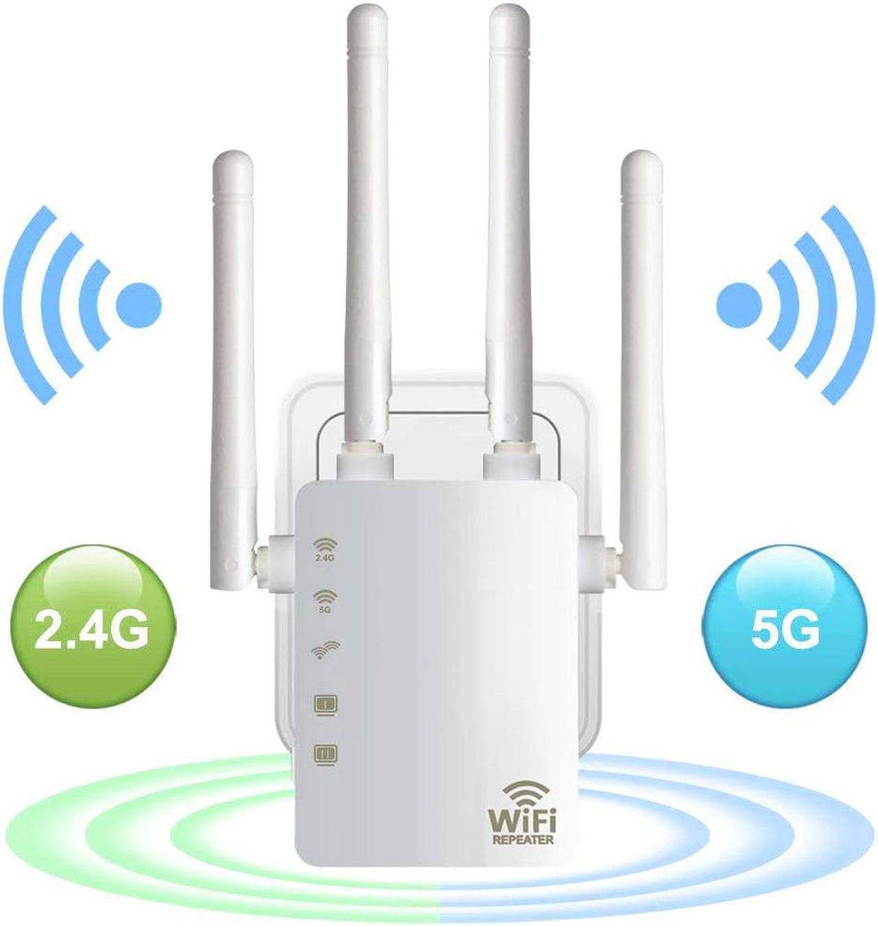 Range Extender 300/ 1200Mbps Dual Band 2.4/5GHz Wi-Fi Internet Signal Booster Wireless Repeater for Router Easy Setup WPS