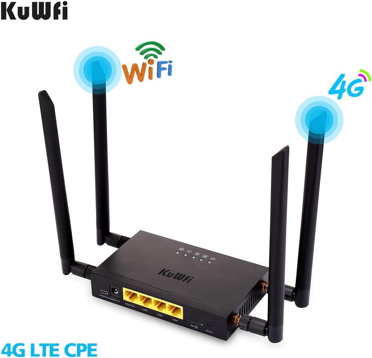 4G LTE WiFi Wireless Router 300Mbps Cat 4 High Speed Wifi CPE with SIM Card Slot and 4pcs External Antennas UP To 32 users