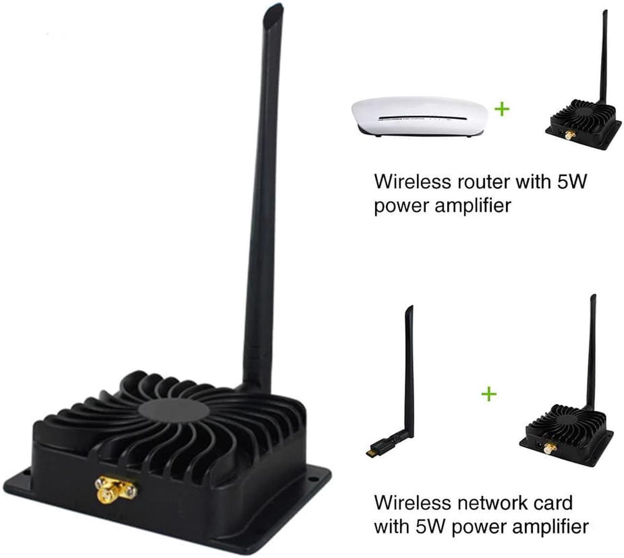 Alt view image 3 of 5 - 2.4GHz Black Durable Repeater 5W Aluminum Power Amplifier Broadband Low Noise WIFI High Power Signal Booster For Wireless Router