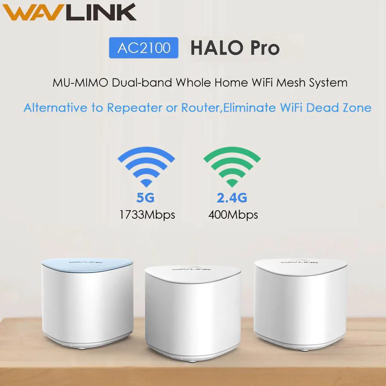 Main image of Mesh WiFi Router 2.4G 5G AC2100 MU-MIMO Dual-Band Whole Home Mesh WiFi  Repeater WiFi Extender Working Online