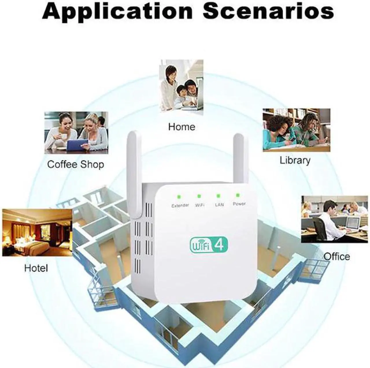 Alt view image 3 of 5 - Wireless Wifi Repeater WiFi Extender 2.4G 5G AP Router Wi Fi Amplifier 5ghz Signal Repeater Wi-Fi Access Point