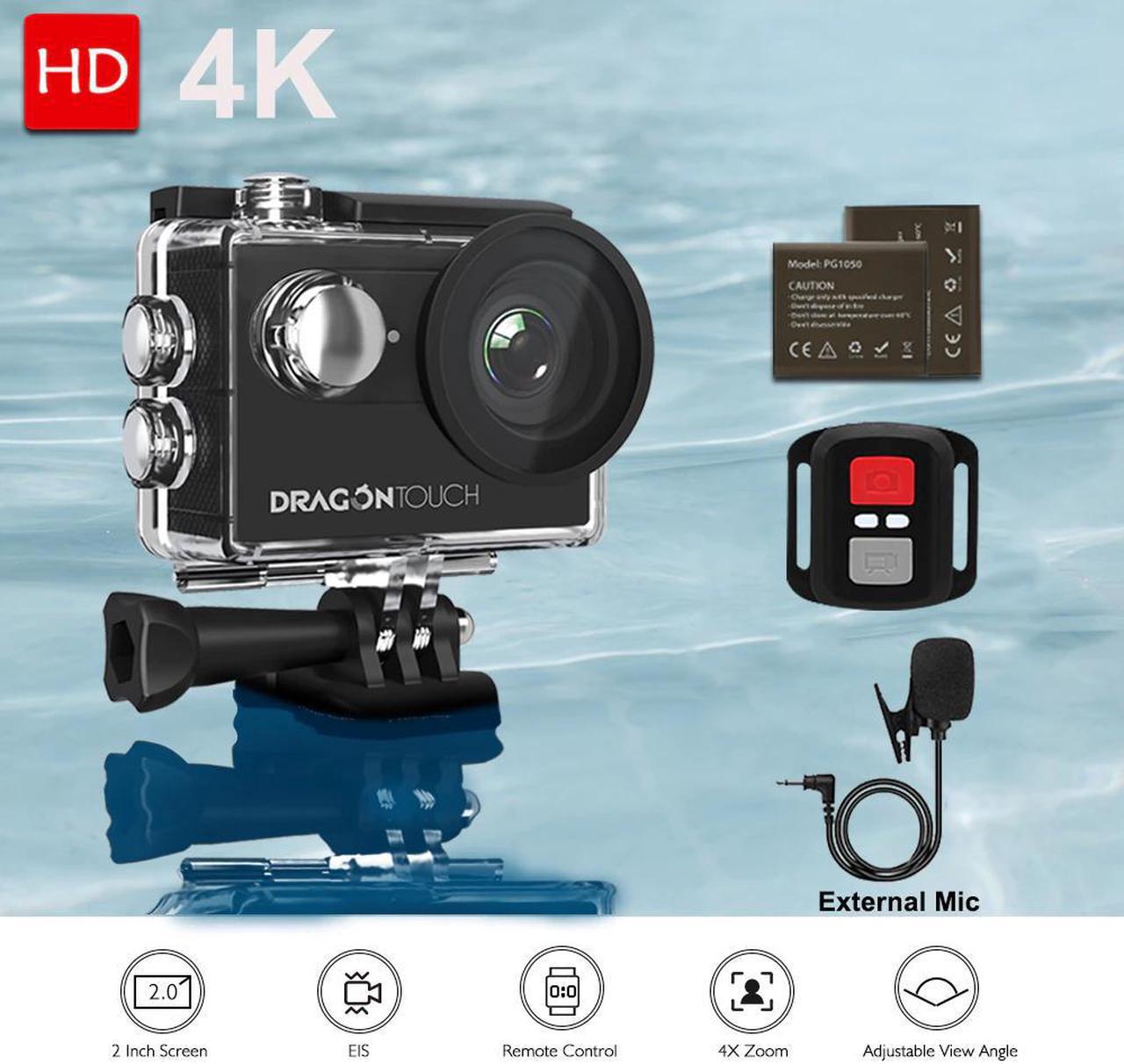 Action Camera Vision 4 4K EIS 16MP Support External Mic Underwater Camera with WiFi Remote Control Sports Camera