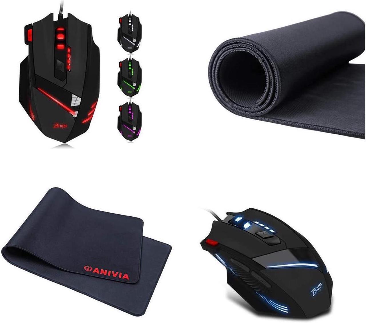 Alt view image 3 of 6 - Gaming Mouse and XXL Size Mouse Pad Set, USB PC Mouse G80 Desk Pad Computer Table Mat 31.49 x 11.81 x 0.12 inch with Anti-Slip Rubber Base for Home Office Computer Laptop