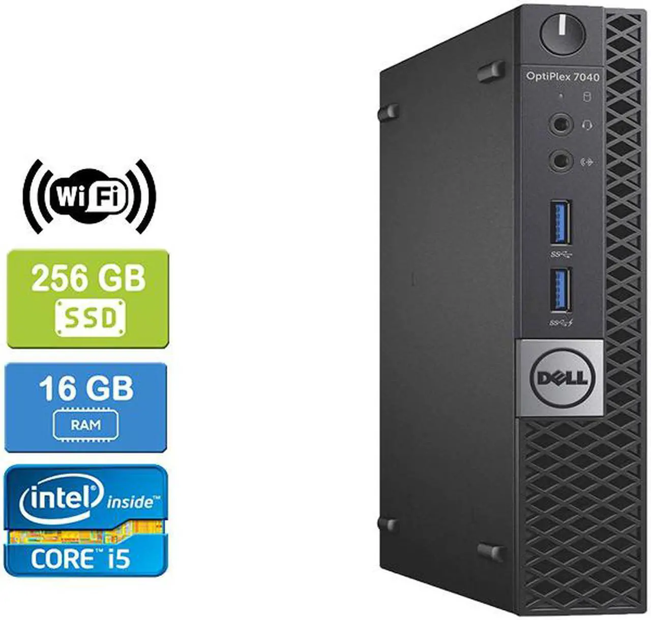 Alt view image 5 of 7 - DELL 7040 MICRO Intel Core i5-6400T 2.20 GHz, 16GB, 256GB SSD, Win 10 Pro