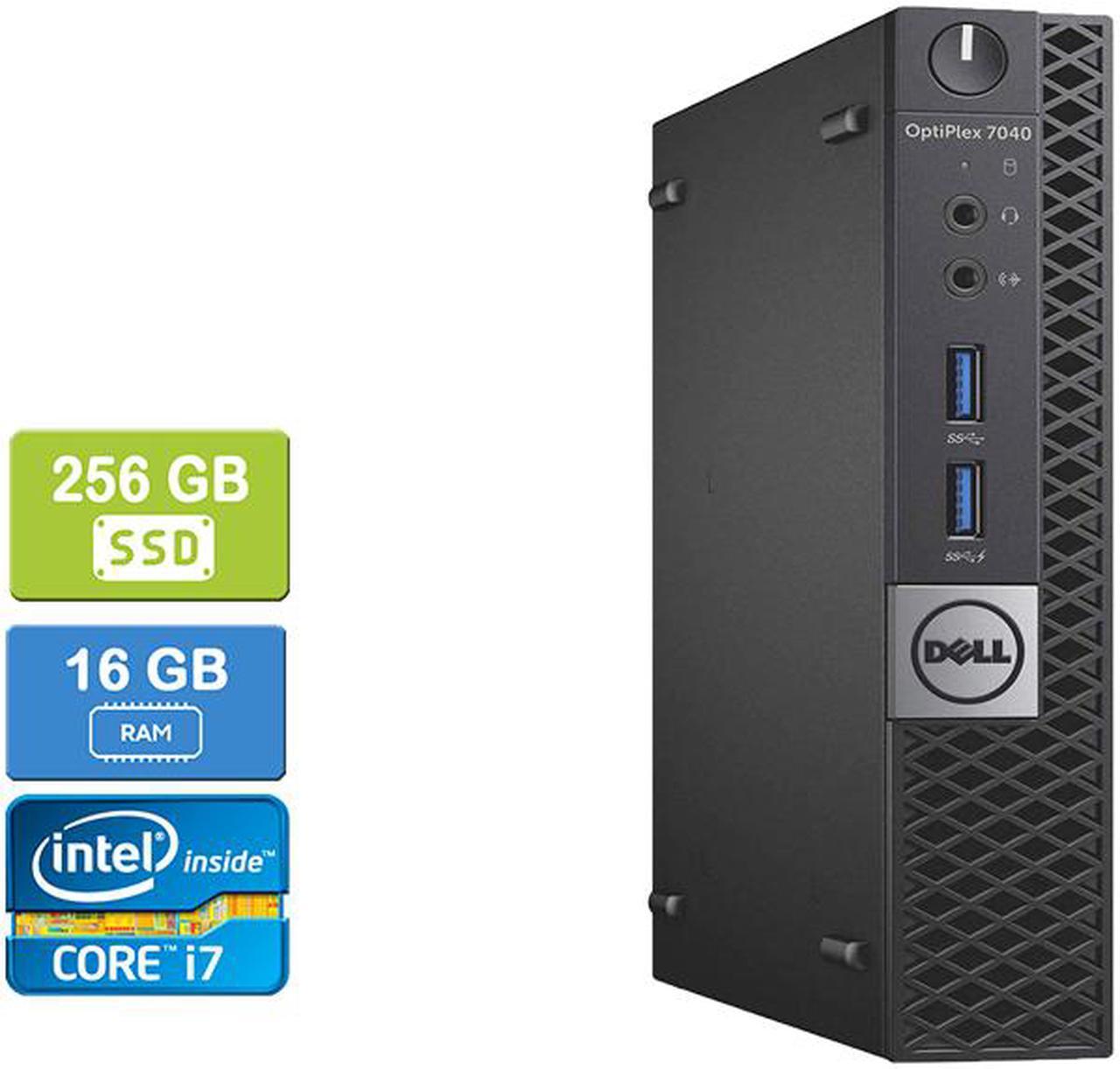 DELL 7040 MICRO Intel Core i7-6700T 2.80 GHz, 16GB, 256GB SSD, Win 10 Pro