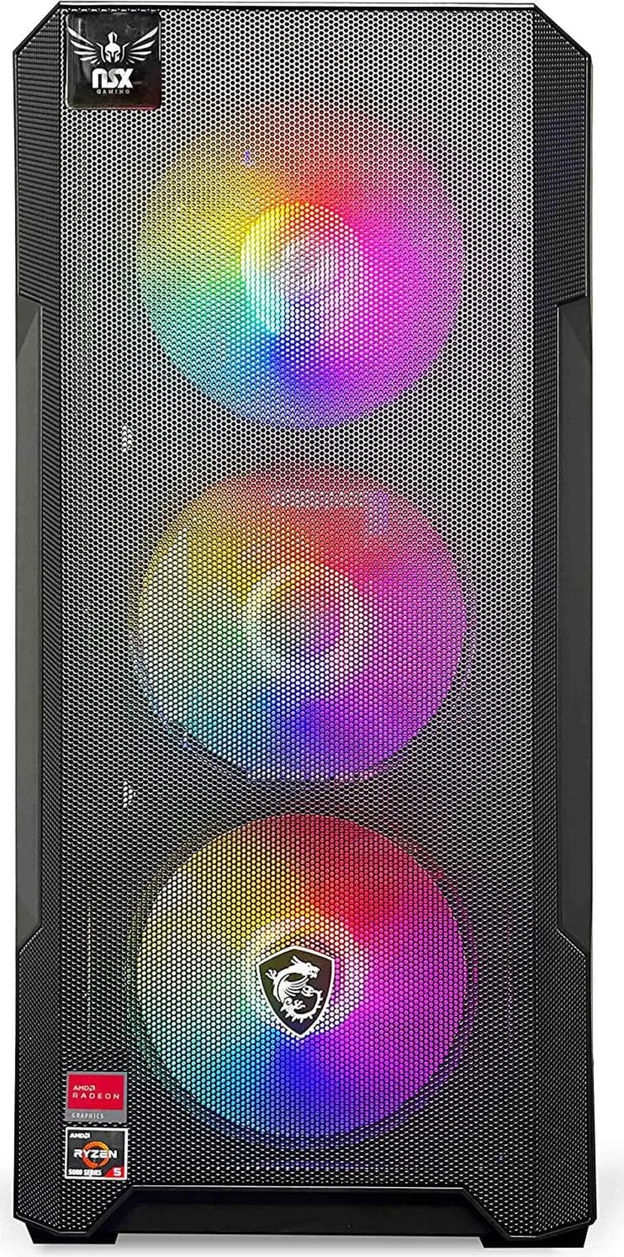 Alt view image 4 of 7 - NSX GAMING PC Desktop - Ryzen 7 5700G, 16GB DDR4 3600, 512Gb M2 NVME SSD, RGB Fans, Win 11 , Built in USA, 1 Year Warranty