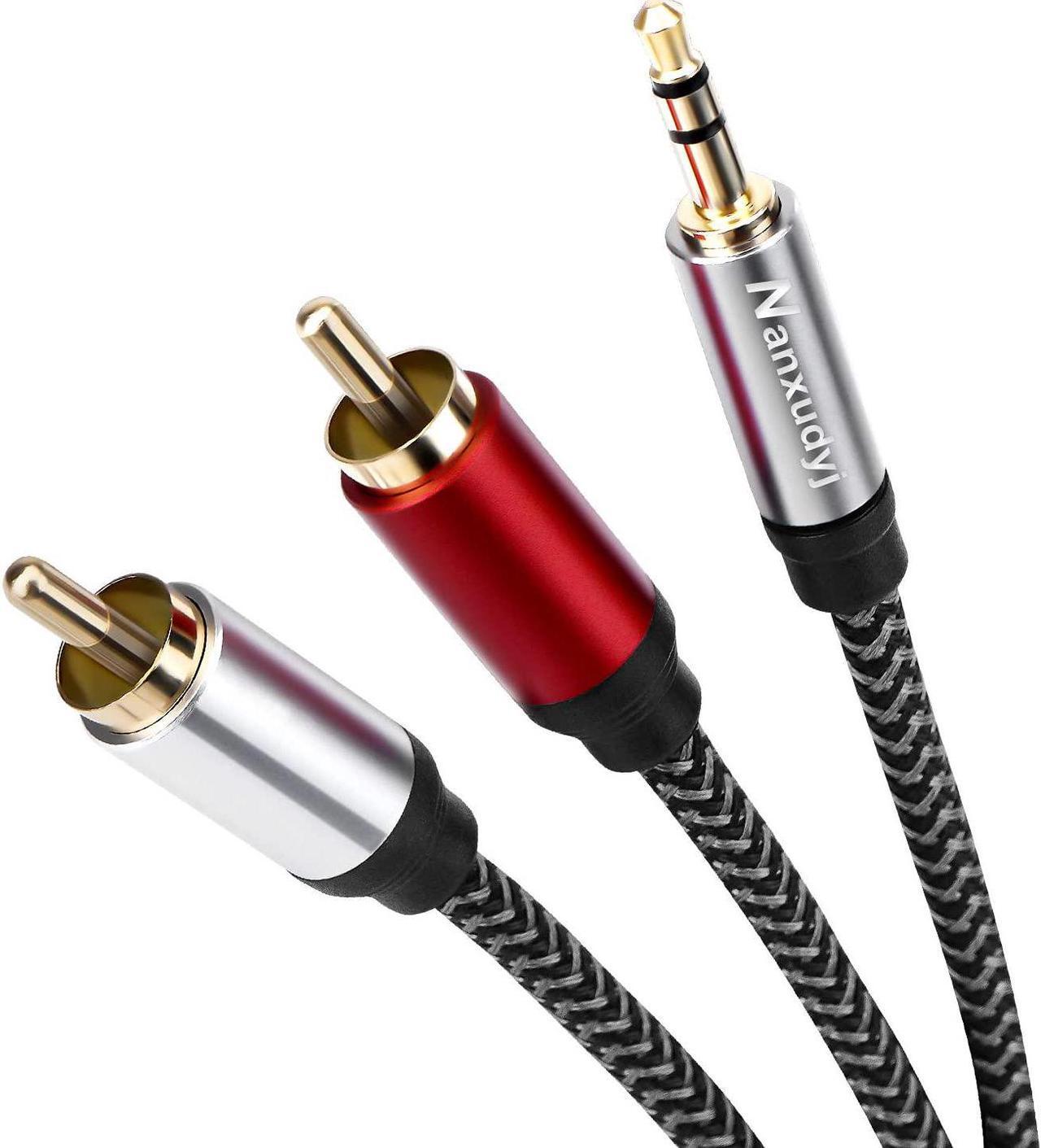 Main image of 3.5mm to 2RCA Cable 15FT RC A Male to Aux Audio Adapter Headphone Jack Adapter Metal Shell 2RCA Y Splitter RC A Auxiliary Cord 1/8 to RC A Connector forMore Stereo Cable Audiophiles Headphone