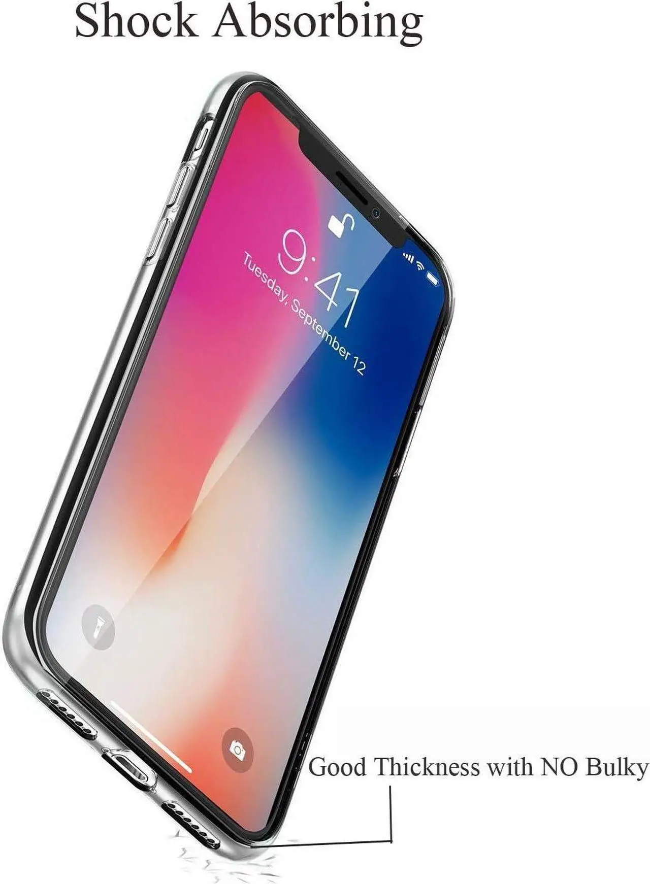 Alt view image 7 of 7 - Unov Case Compatible with iPhone XR Case Clear with Design Slim Protective Soft TPU Bumper Embossed Pattern 6.1 Inch (Flower Bouquet)