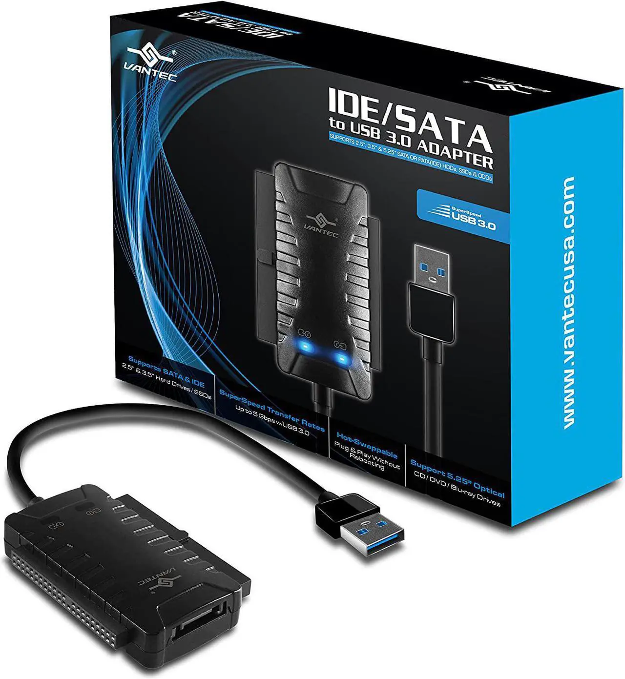 Main image of Vantec SATA/IDE TO USB 3.0 Adapter (CB-ISA225-U3)