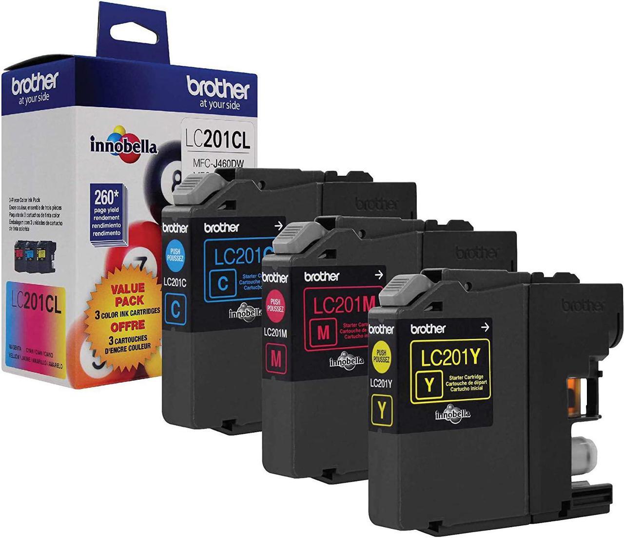 Brother Genuine Standard Yield Color Ink Cartridges, LC2013PKS, Replacement Color Ink Three Pack, Includes 1 Cartridge Each of Cyan, Magenta & Yellow, Page Yield Up to 260 Pages/Cartridge