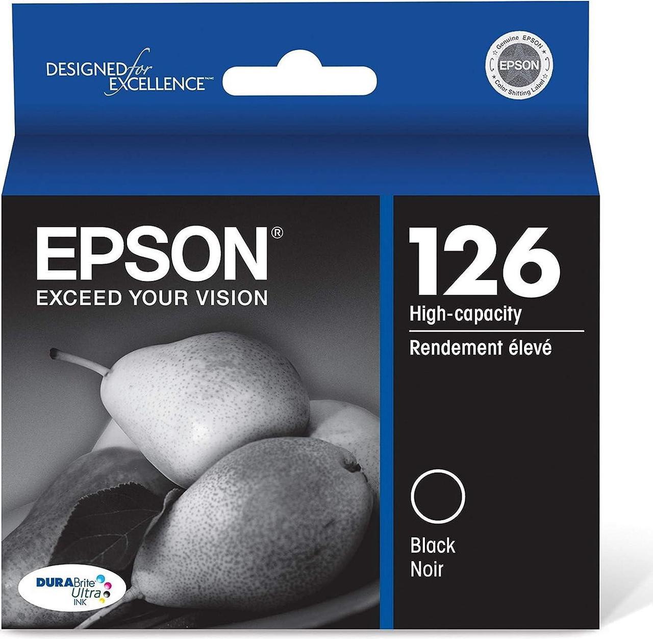 Epson T126120-S T126 DURABrite Ultra Black Ink Cartridge, High Capacity