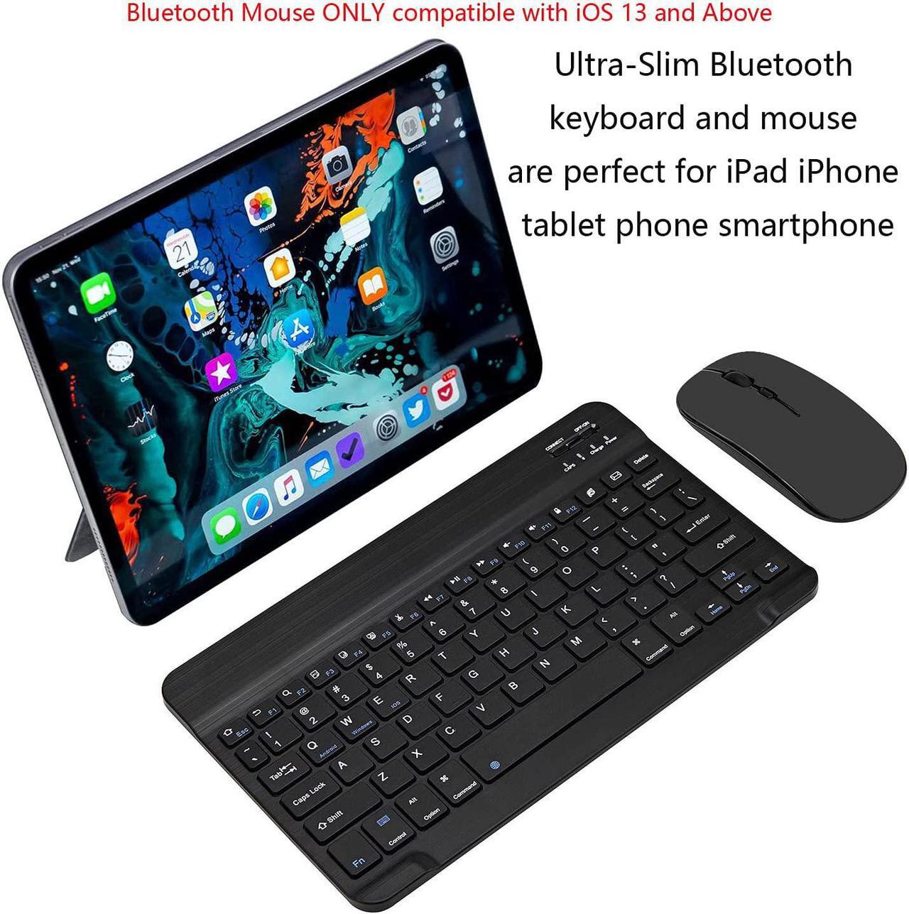 Alt view image 2 of 7 - Ultra-Slim Bluetooth Keyboard and Mouse Combo Rechargeable Portable Wireless Keyboard Mouse Set for Apple iPad iPhone iOS 13 and Above Samsung Tablet Phone Smartphone Android Windows (Black)
