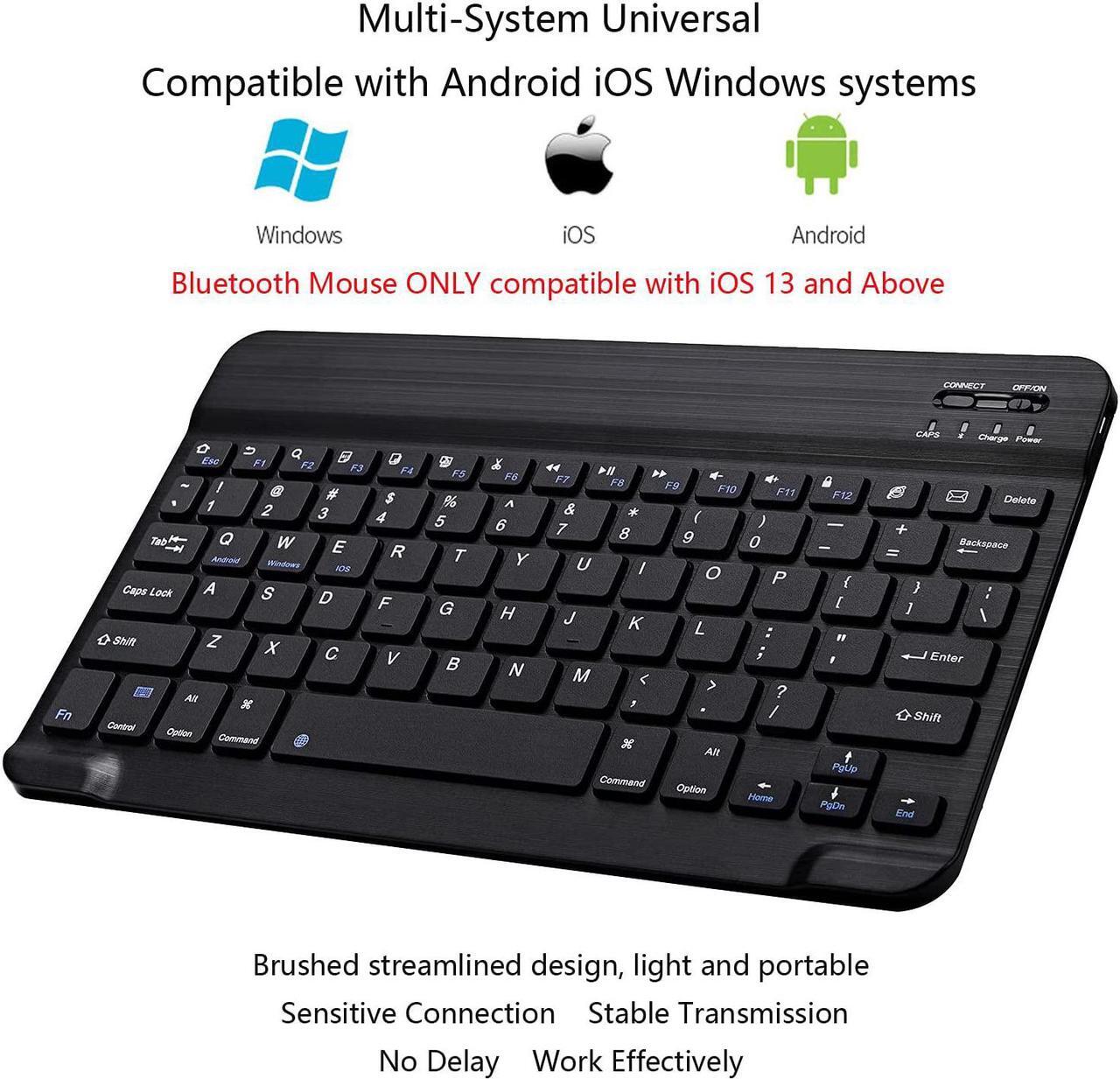 Alt view image 3 of 7 - Ultra-Slim Bluetooth Keyboard and Mouse Combo Rechargeable Portable Wireless Keyboard Mouse Set for Apple iPad iPhone iOS 13 and Above Samsung Tablet Phone Smartphone Android Windows (Black)