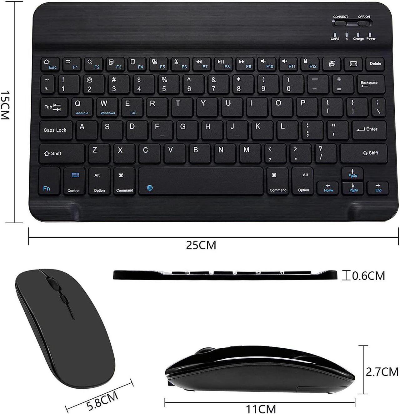 Alt view image 6 of 7 - Ultra-Slim Bluetooth Keyboard and Mouse Combo Rechargeable Portable Wireless Keyboard Mouse Set for Apple iPad iPhone iOS 13 and Above Samsung Tablet Phone Smartphone Android Windows (Black)