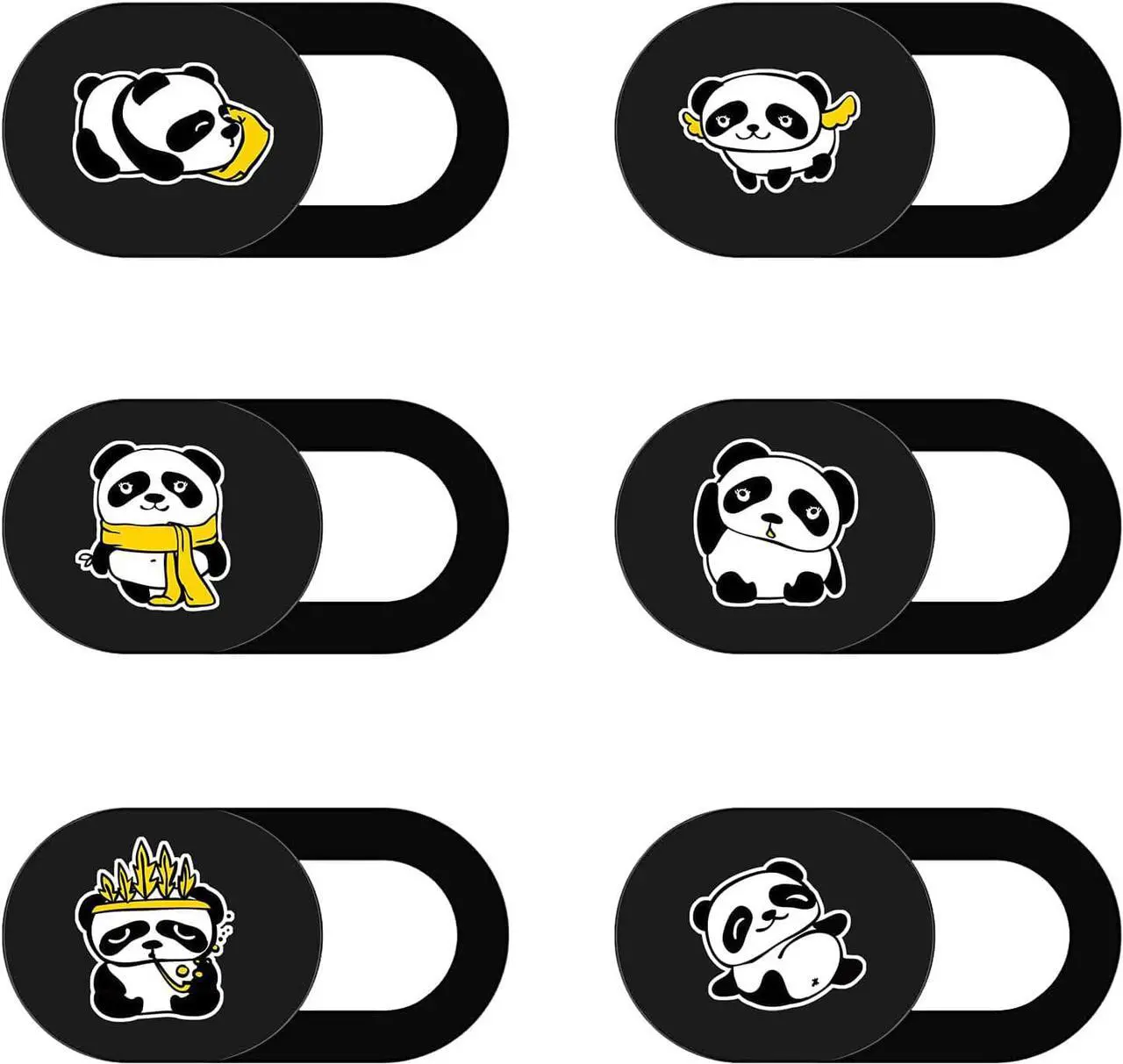 Main image of C 6 Pack Webcam Cover Slide Cute Panda Camera Laptop Cover Slider Ultra Thin 0.027 inch Camera Blocker Web Camera Privacy Cover for Computer Desktop Laptop PC Smartphone Moblile Tablets