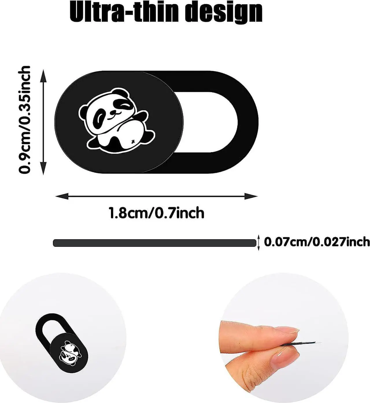 Alt view image 2 of 7 - C 6 Pack Webcam Cover Slide Cute Panda Camera Laptop Cover Slider Ultra Thin 0.027 inch Camera Blocker Web Camera Privacy Cover for Computer Desktop Laptop PC Smartphone Moblile Tablets