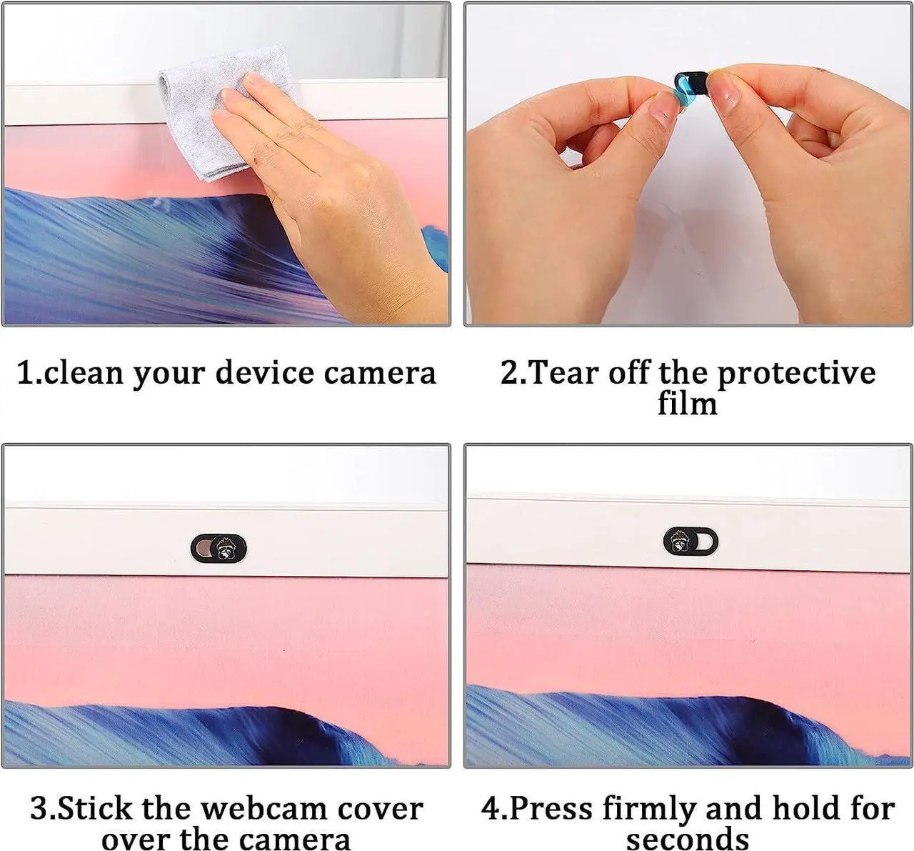 Alt view image 3 of 7 - C 6 Pack Webcam Cover Slide Cute Panda Camera Laptop Cover Slider Ultra Thin 0.027 inch Camera Blocker Web Camera Privacy Cover for Computer Desktop Laptop PC Smartphone Moblile Tablets