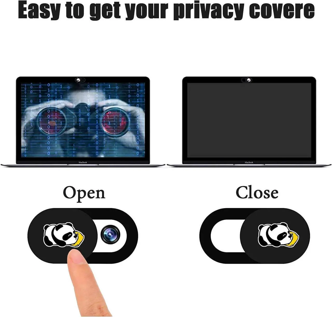 Alt view image 5 of 7 - C 6 Pack Webcam Cover Slide Cute Panda Camera Laptop Cover Slider Ultra Thin 0.027 inch Camera Blocker Web Camera Privacy Cover for Computer Desktop Laptop PC Smartphone Moblile Tablets
