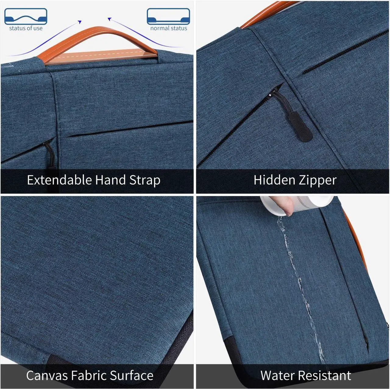 Alt view image 3 of 7 - 17.3 inch Laptop Briefcase Bag for HP Pavilion 17 Inch Laptop HP Envy 17 HP PROBOOK 17  G7 17.3  Inspiron 17  VivoBook 17  Aspire 17.3 Laptop Sleeve Case Navy Blue