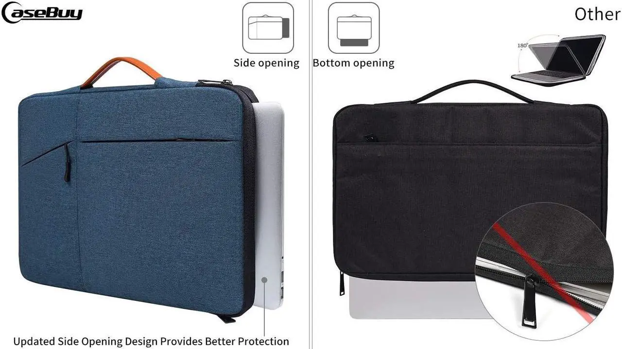 Alt view image 5 of 7 - 17.3 inch Laptop Briefcase Bag for HP Pavilion 17 Inch Laptop HP Envy 17 HP PROBOOK 17  G7 17.3  Inspiron 17  VivoBook 17  Aspire 17.3 Laptop Sleeve Case Navy Blue