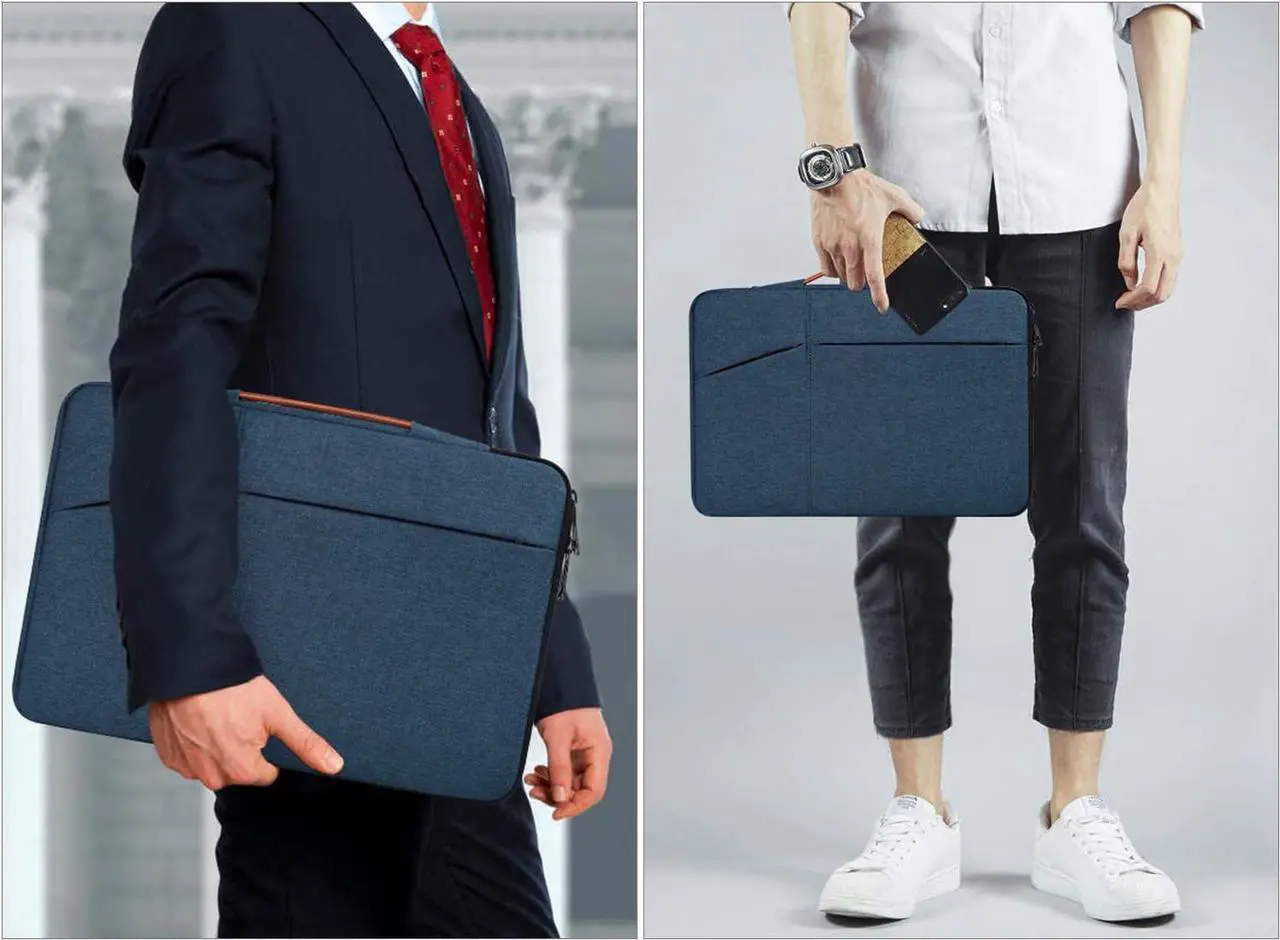 Alt view image 7 of 7 - 17.3 inch Laptop Briefcase Bag for HP Pavilion 17 Inch Laptop HP Envy 17 HP PROBOOK 17  G7 17.3  Inspiron 17  VivoBook 17  Aspire 17.3 Laptop Sleeve Case Navy Blue