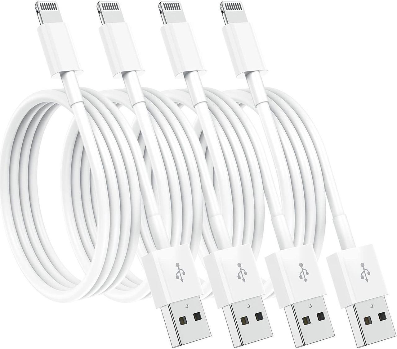 4 Pack [Apple MFi Certified] Apple Charging Cables 6ft, iPhone Chargers Lightning Cable 6 Foot, Fast iPhone Charging Cord for iPhone 12/11/11Pro/11Max/ X/XS/XR/XS Max/8/7, ipad(White)