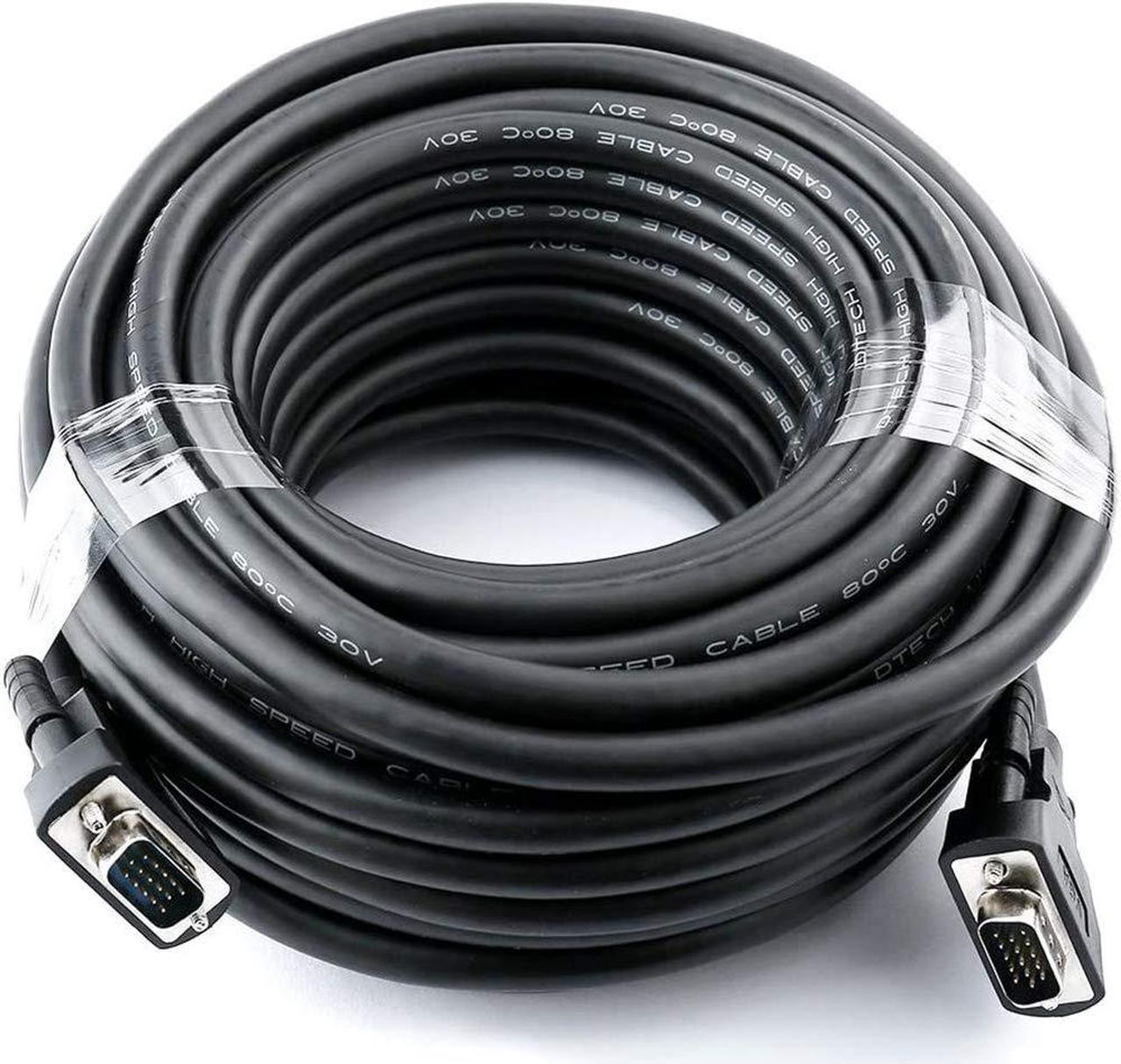 DTECH Heavy Duty VGA SVGA 15 Pin Male to Male Computer Monitor Cable Cord 1080p High Resolution 50 feet