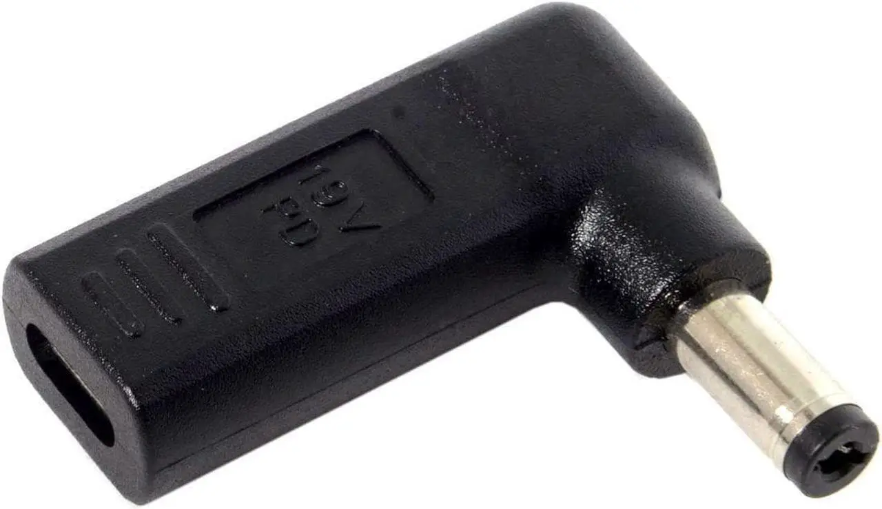 Main image of USB 3.1 Type C USB-C to Rectangle DC Plug 5.5mmx2.1mm Adapter PD Emulator Trigger 90 Degree Angled for Laptop Tablet (5.5x2.1MM)