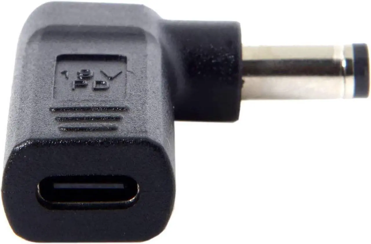 Alt view image 3 of 4 - USB 3.1 Type C USB-C to Rectangle DC Plug 5.5mmx2.1mm Adapter PD Emulator Trigger 90 Degree Angled for Laptop Tablet (5.5x2.1MM)