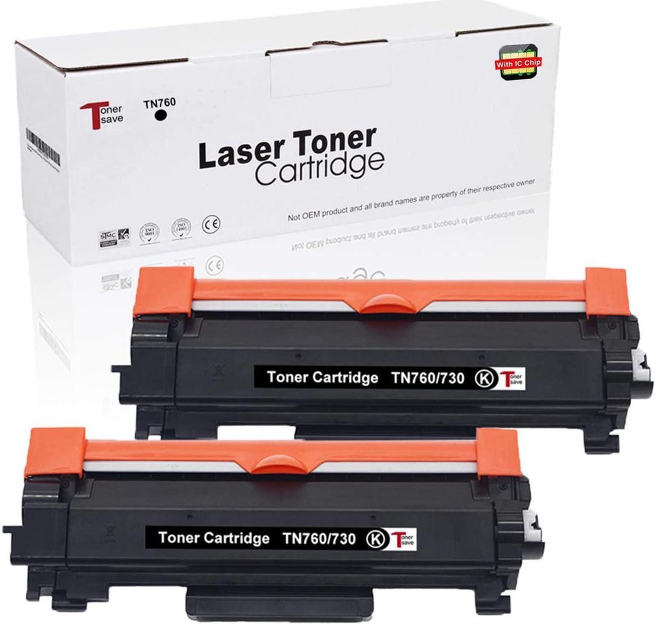 TN760 TonerSave 2PK Compatible Brother TN-760 TN730 Toner for Brother DCP-L2550DW HL-L2390DW HL-L2370DW HL-L2350DW HL-L2370DWXL HL-L2395DW MFC-L2710DW MFC-L2730DW MFC-L2750DW MFC-L2750DWXL TN-730