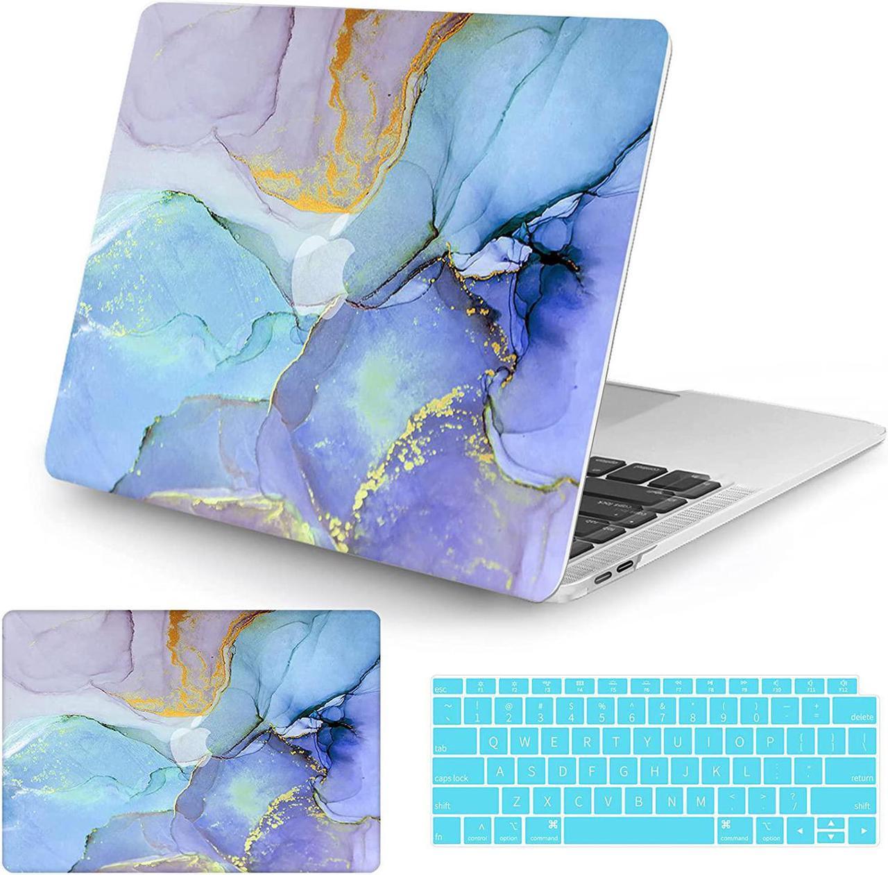 Watbro Compatible with MacBook Air 13 Inch Laptop Case 2020 2019 2018 Release A2337 M1/A2179/A1932,Colorful Marble Case with Keyboard Cover Skin for MacBook Air 2020 with Touch ID