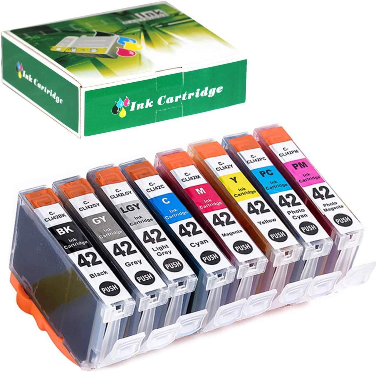 8 Pack CLI-42 CLI42 Compatible Ink Cartridges Use for Canon Pixma Pro-100 Pro 100 Pro-100S (1BK, 1C, 1GY, 1LGY, 1M, 1Y, 1PC, 1PM)