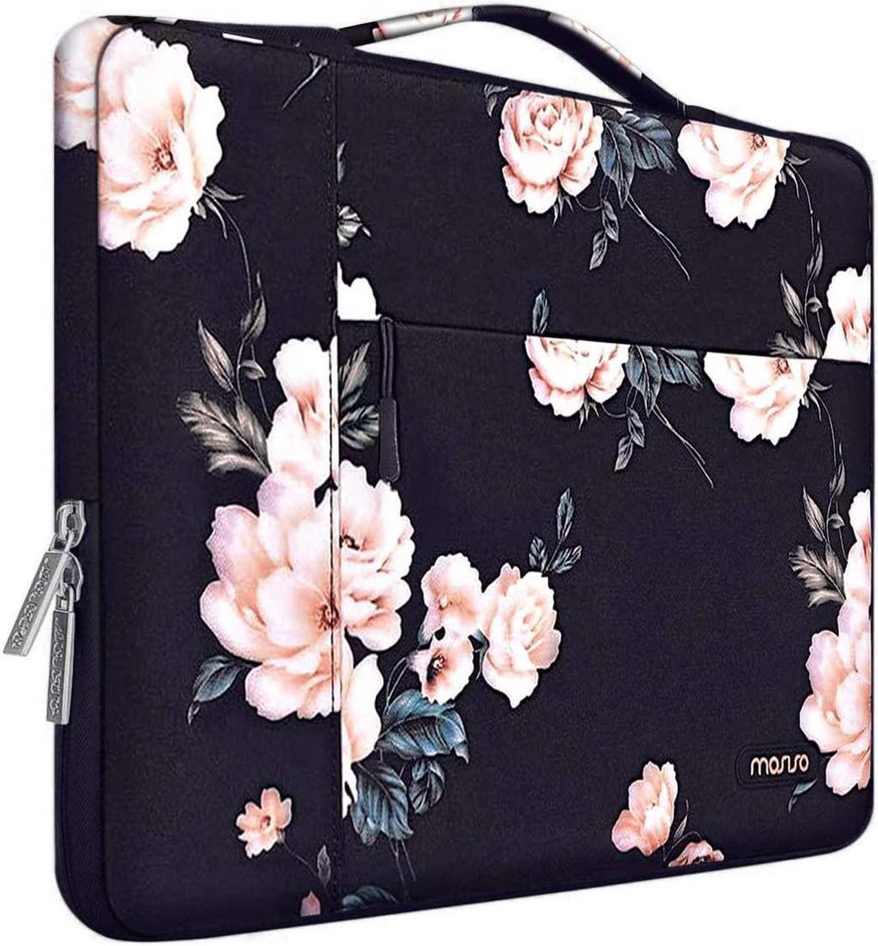 MOSISO Laptop Sleeve Compatible with MacBook Pro 16 inch 2023-2019 M2 A2780 M1 A2485 Pro/Max A2141/Pro Retina 15 A1398, 15-15.6 inch Notebook Computer, Polyester Camellia Multifunctional Briefcase Bag